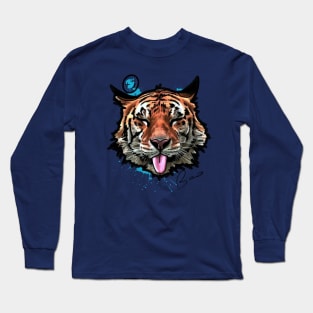 Cute Tiger tongue out Design Long Sleeve T-Shirt